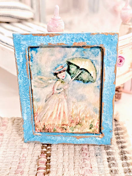 Monet miniature N°1:3 : Décoration murale de maison de poupée, diorama, pièce de boîte à ombre