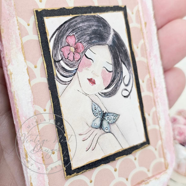 Miniature Asian Woman No.1-3 Art Dollhouse Wall Decor Accessory 1:12 Scale