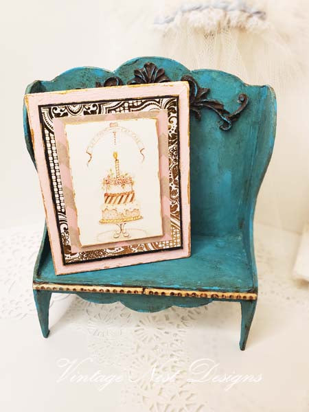 Dollhouse Miniature Cake No.8:4 Handmade Wooden Framed Art