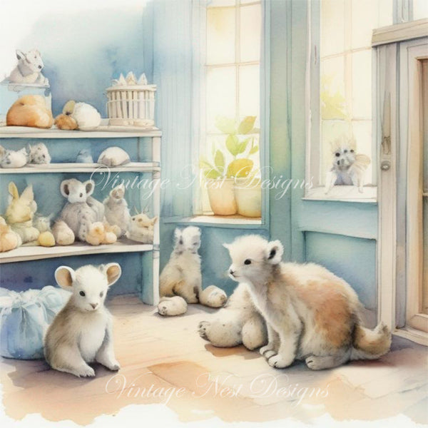 Digital Prints A Babies Room No.1 Scrapbooking Illustration Instant Download