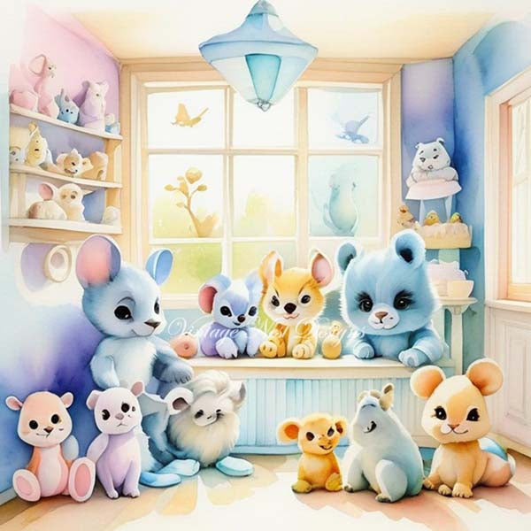 Digital Prints A Babies Room No.1 Scrapbooking Illustration Instant Download