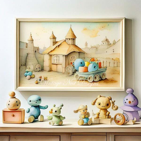 Digital Prints A Babies Room No.1 Scrapbooking Illustration Instant Download