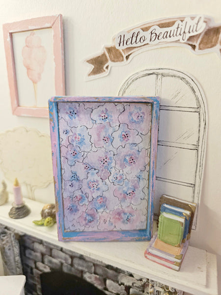 Miniature Abstract Art Print No.1 Framed Art Handmade for Dollhouse Decor