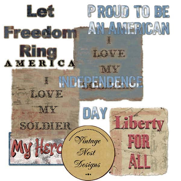 Digital Scrapbooking Ein amerikanisches Kit Sofort-Download