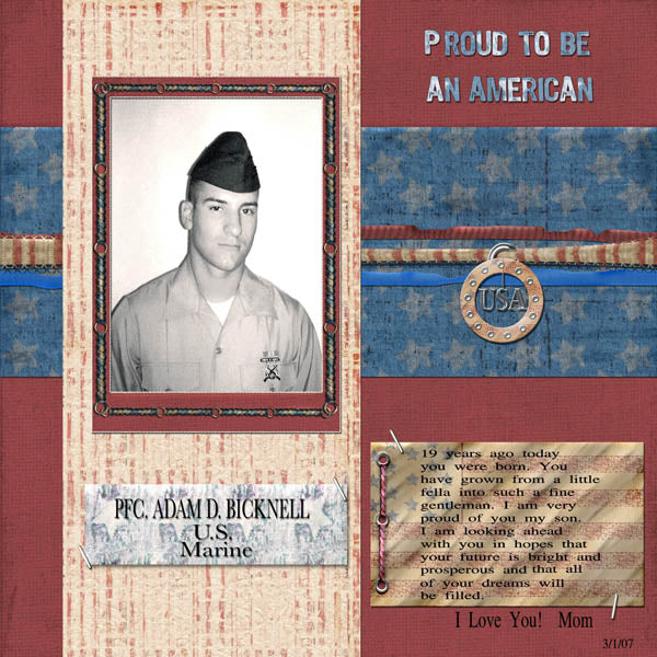 Digital Scrapbooking Ein amerikanisches Kit Sofort-Download