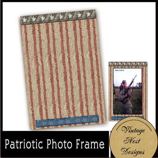 Digital Scrapbooking An American Photo Frame No.1 Instant Download