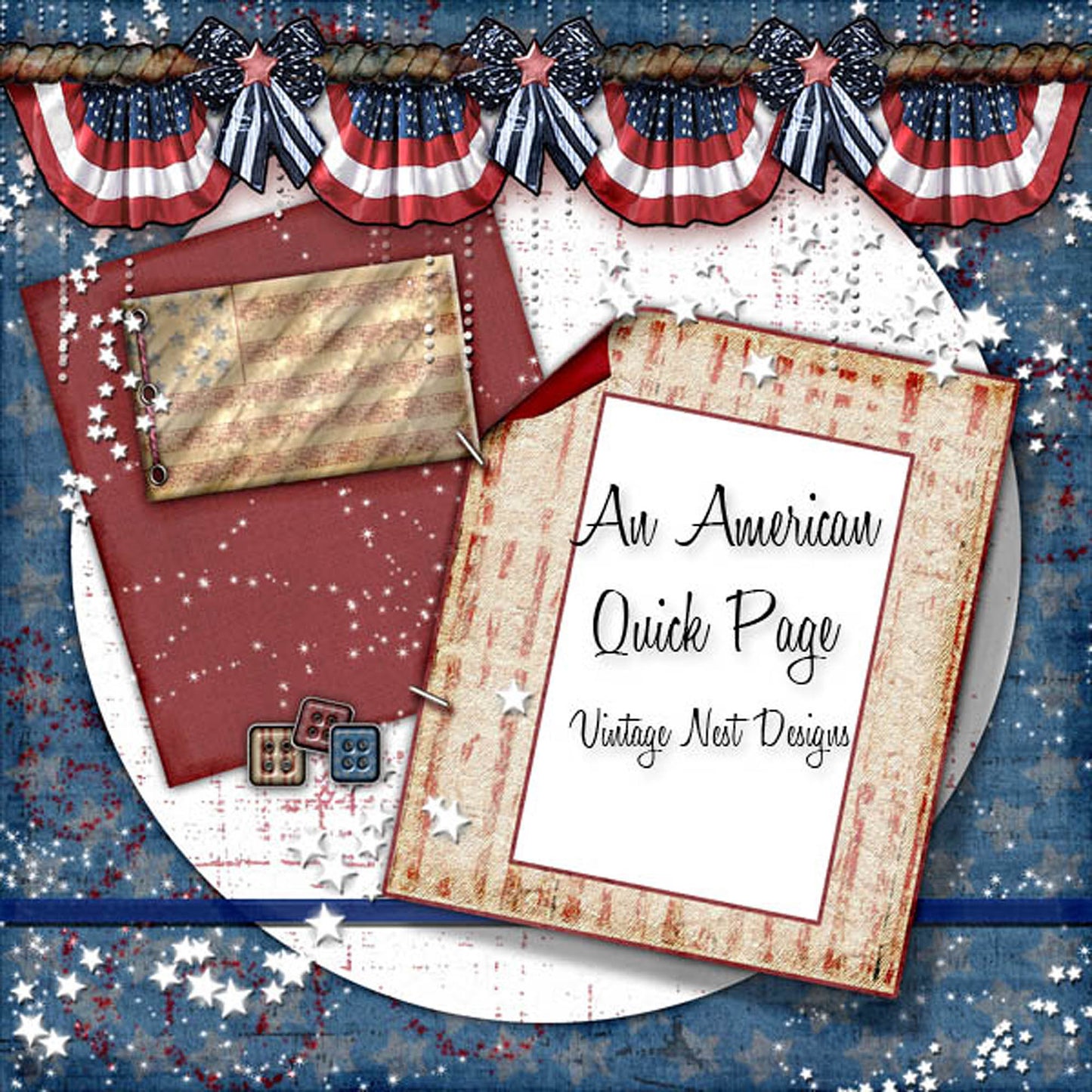 Digital Scrapbooking Ein amerikanisches Kit Sofort-Download