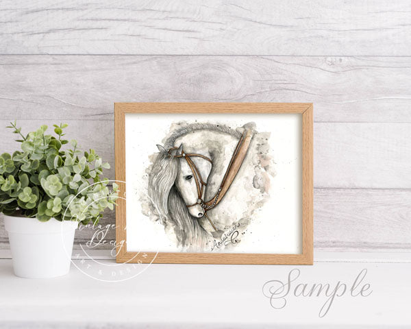 Digital Prints Andalusian Horse No.1 Watercolor Instant Download