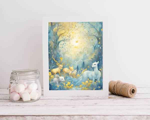 Digital Scrapbooking Baby Boy Nursery Prints No.1 Illustration Instant Download