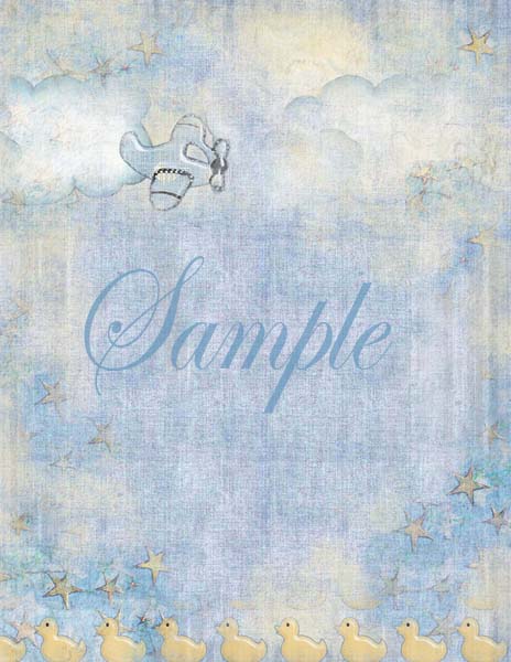 Digital Scrapbooking Baby Boy on Board Wallpaper & Borders Instant Download
