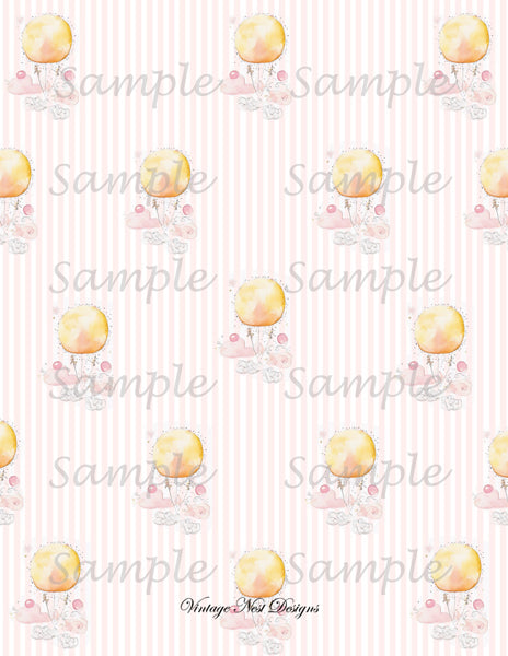 Digital Scrapbooking Baby Doll Wallpaper No.1 Illustration Instant Download
