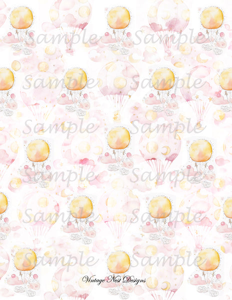 Digital Scrapbooking Baby Doll Wallpaper No.1 Illustration Instant Download