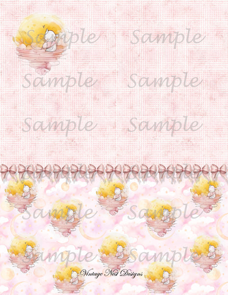 Digital Scrapbooking Baby Doll Wallpaper No.1 Illustration Instant Download