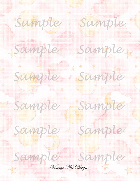 Digital Scrapbooking Baby Doll Wallpaper No.1 Illustration Instant Download