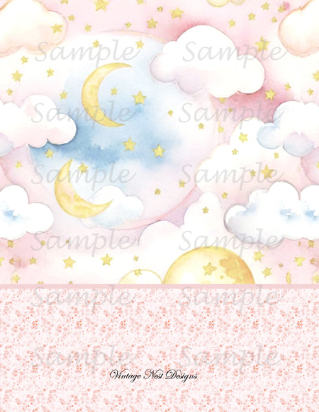 Digital Scrapbooking Baby Doll Wallpaper No.1 Illustration Instant Download