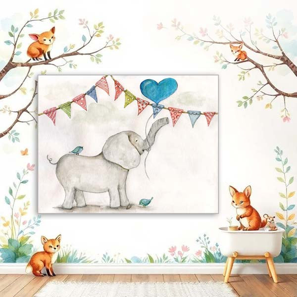 Digital Print Baby Elephant No.1 Watercolor Painting Illustration Instant Download