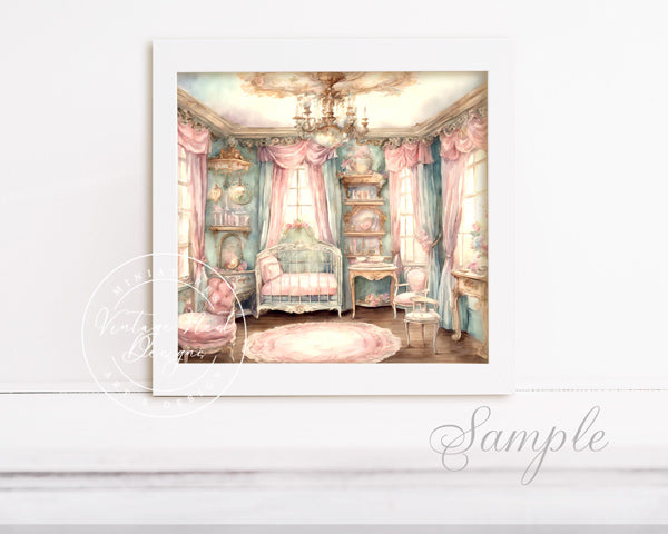 Impression numérique chambre bébé fille n° 1 illustration scrapbooking téléchargement instantané