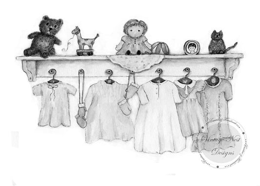 Digital Print Baby Time No.1 Black & White Instant Download