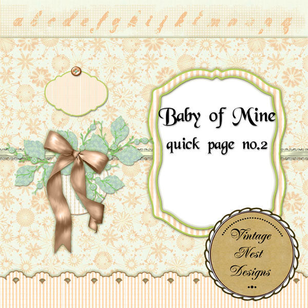Scrapbooking Numérique Bébé à Moi Filles Page Rapide N°2 Téléchargement Instantané