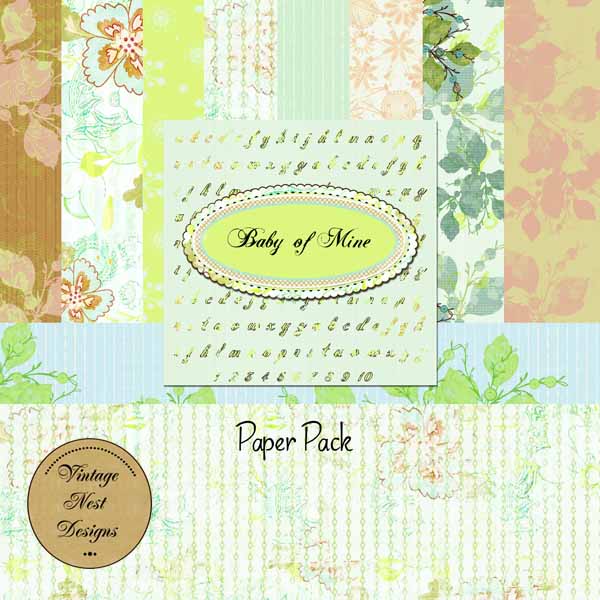 Digital Scrapbooking Baby Girl of Mine Scrapbooking Kit Instant Download