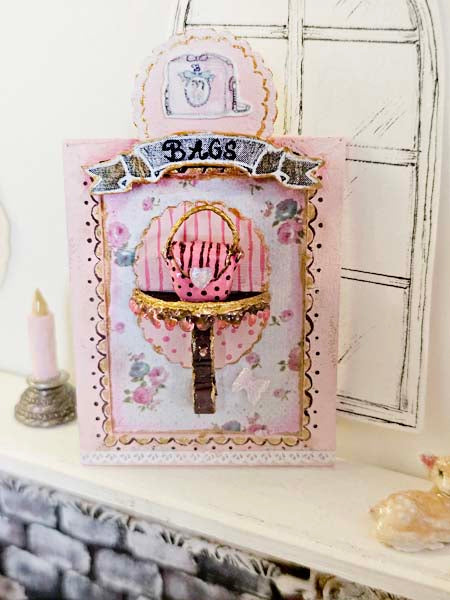 Miniature Bags Sign No.1-1 Handmade for Dollhouse Diorama Shadow Box