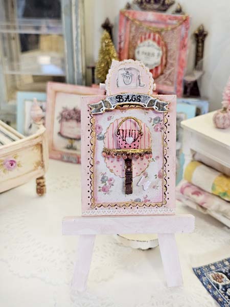 Miniature Bags Sign No.1-1 Handmade for Dollhouse Diorama Shadow Box