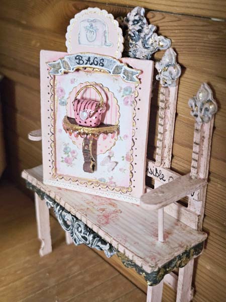 Miniature Bags Sign No.1-1 Handmade for Dollhouse Diorama Shadow Box