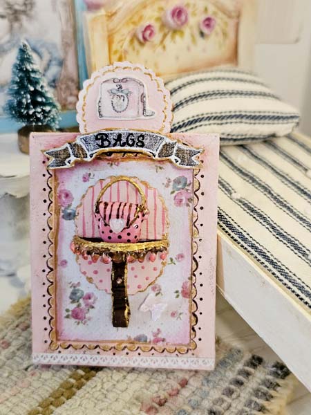 Miniature Bags Sign No.1-1 Handmade for Dollhouse Diorama Shadow Box