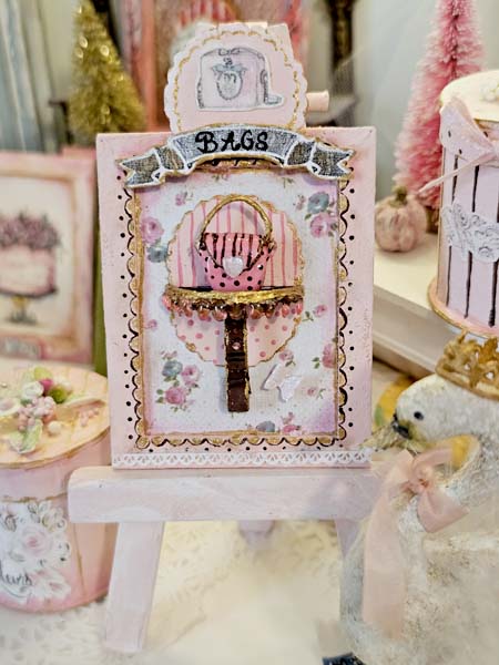 Miniature Bags Sign No.1-1 Handmade for Dollhouse Diorama Shadow Box