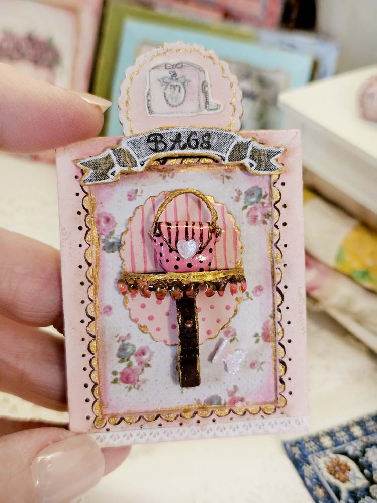 Miniature Bags Sign No.1-1 Handmade for Dollhouse Diorama Shadow Box