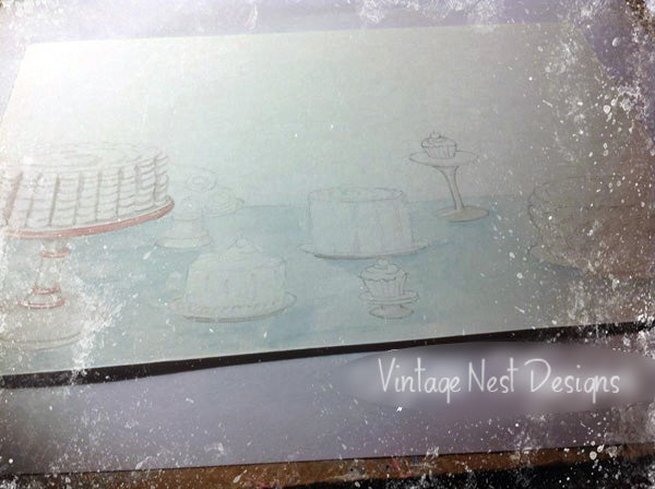 Bakery Pastry Shop Your Own Logo No.1 Digital Print Watercolor Painting
