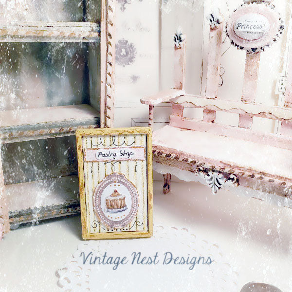Miniature Bakery Sign No.17 Handmade for Dollhouse