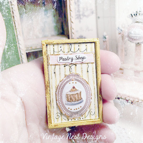 Miniature Bakery Sign No.17 Handmade for Dollhouse