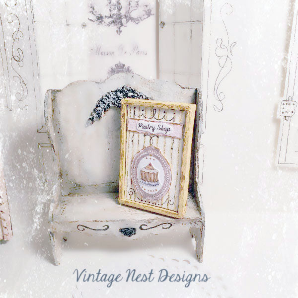 Miniature Bakery Sign No.17 Handmade for Dollhouse