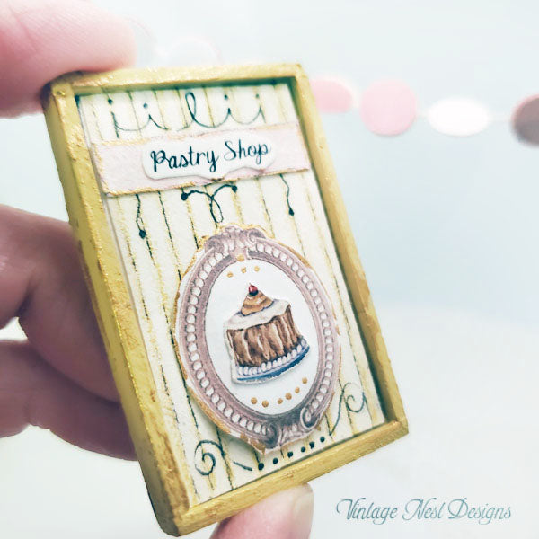 Miniature Bakery Sign No.17 Handmade for Dollhouse