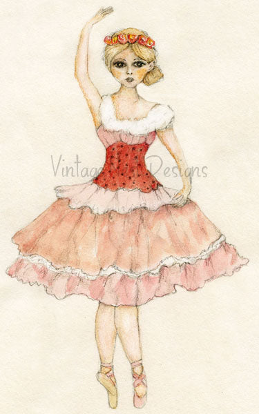 Digital Print Ballerina No.5 Watercolor Painting Instant Download