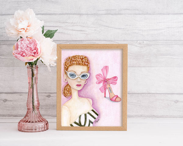 Barbie Puppe Nr. 11 Digitaldruck Aquarellmalerei