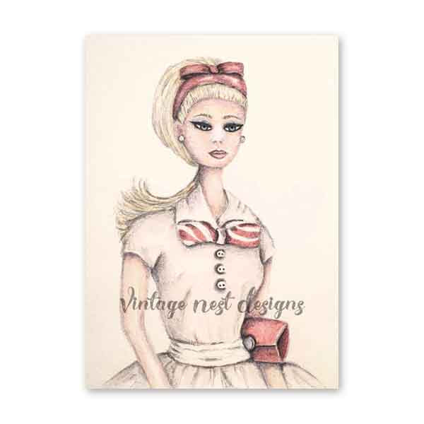 Barbie n°9:2 Impression numérique Peinture aquarelle