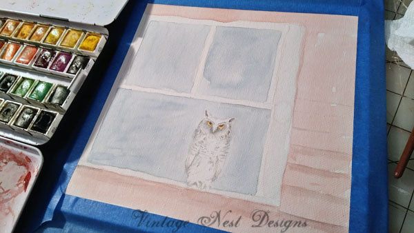 Chouette effraie peinture aquarelle impression numérique n°1 Téléchargement instantané