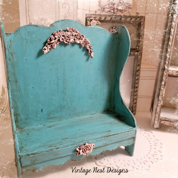Banc Ancien Nº5 Miniature pour Maison de Poupée Fait Main