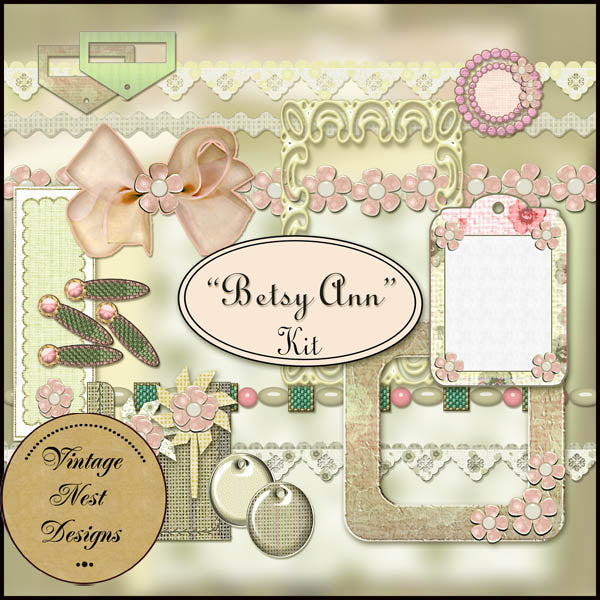 Digital Scrapbooking Betsy Ann Kit Instant Download