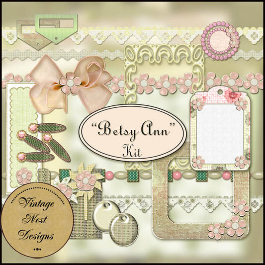 Digital Scrapbooking Betsy Ann Kit Instant Download