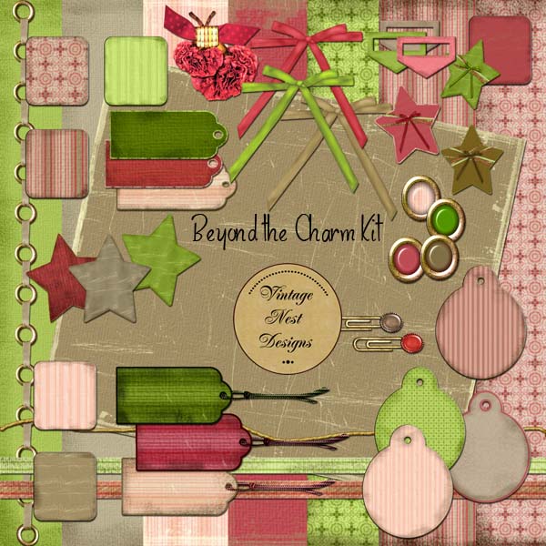 Digital Scrapbooking Beyond the Charm Kit Instant Download
