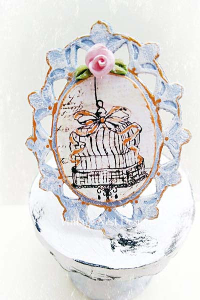 Miniature Bird Cage No.3 Handmade for Dollhouse Diorama Shadow Box