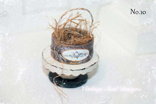 Bird Nest Box Round No.4 Dollhouse Miniature Handmade