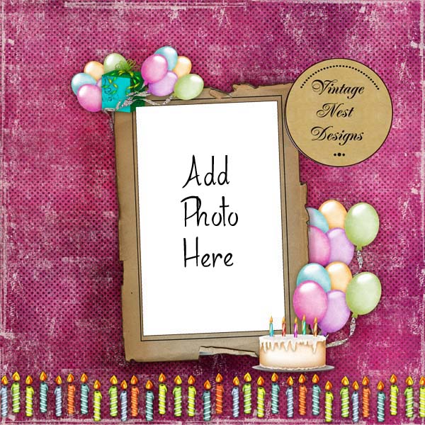 Page rapide de surprise d'anniversaire de scrapbooking numérique n°1 Téléchargement instantané