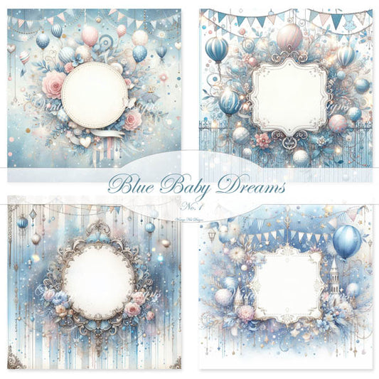 Digital Prints Baby Blue Dreams No.1 Illustration Instant Download