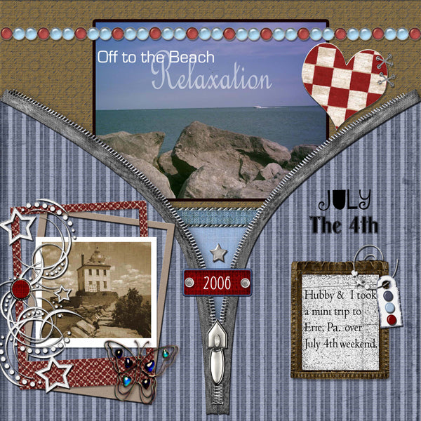 Digital Scrapbooking Blue Jean Baby Quick Page No.1 Instant Download