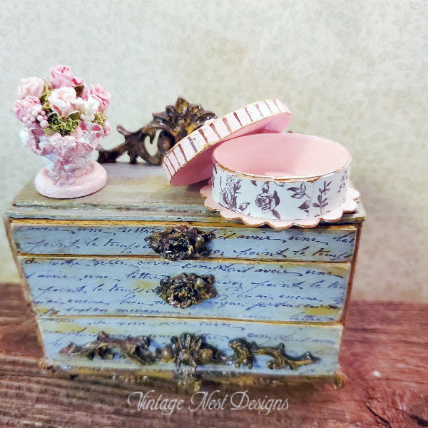 Miniature Box No.100 for Dollhouse Handmade