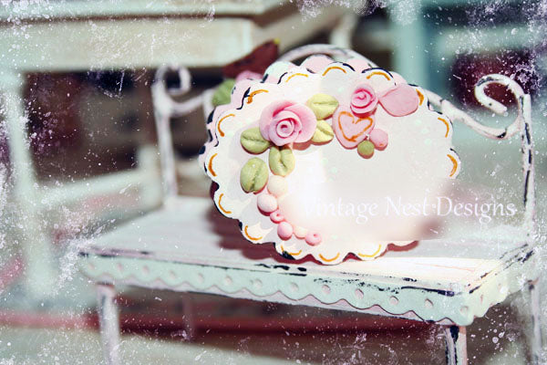 Hat Box No.22 Dollhouse Miniature Handmade